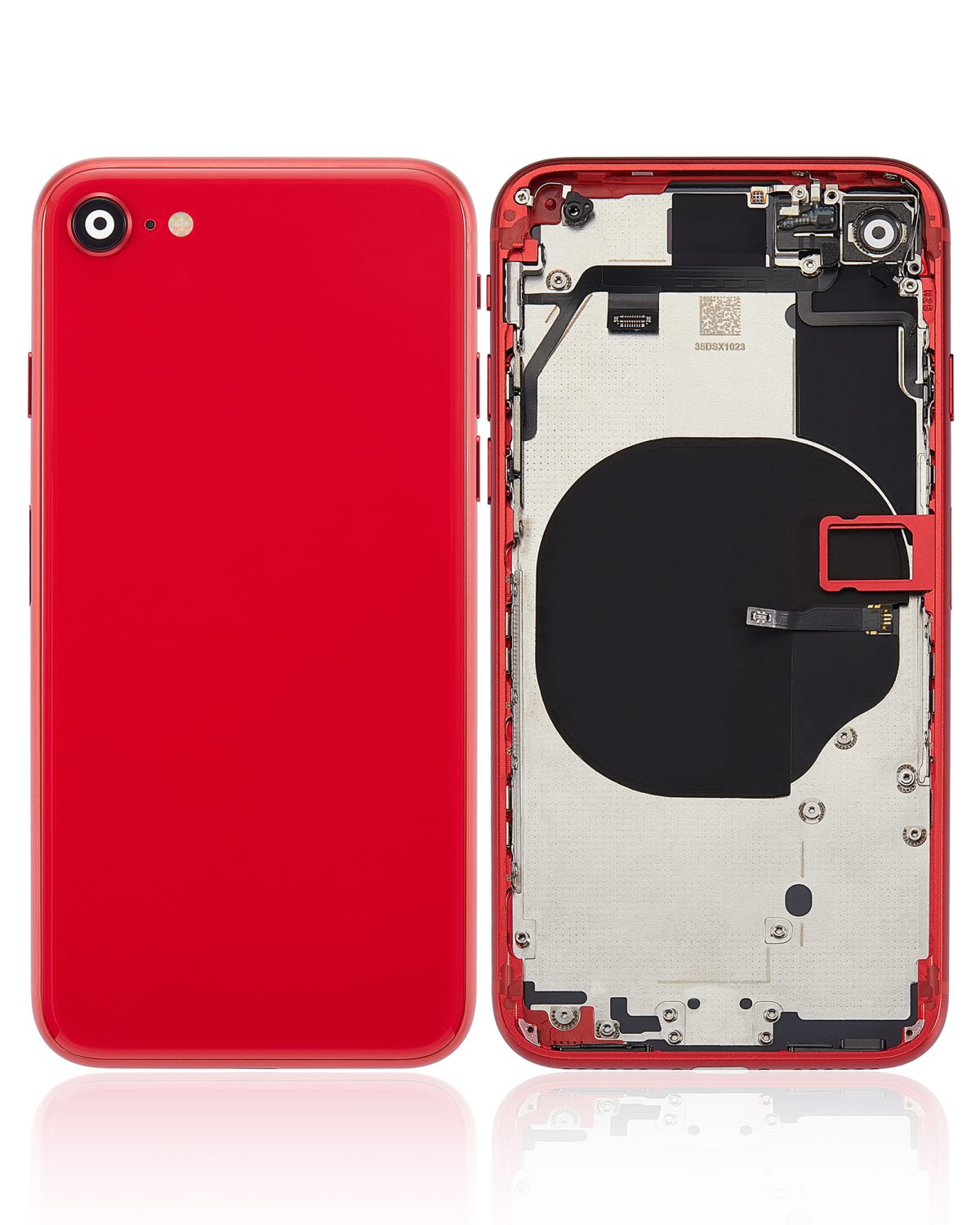 Iphone Se (2020) ile Uyumlu Küçük Bileşenler Önceden Takılmış Arka Muhafaza iphone SE 2020 Logo Yok Plus Kırmızı ile Uyumlu - Görsel 2