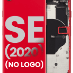 Iphone Se (2020) ile Uyumlu Küçük Bileşenler Önceden Takılmış Arka Muhafaza iphone SE 2020 Logo Yok Plus Kırmızı ile Uyumlu