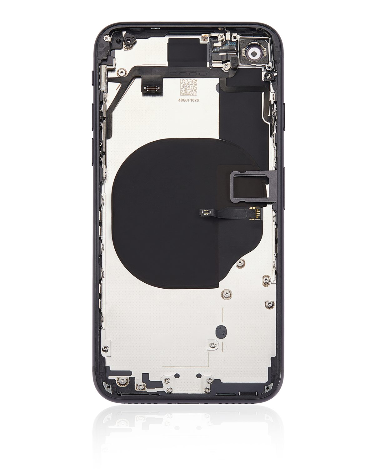 Iphone Se (2020) ile Uyumlu Küçük Bileşenler Önceden Takılmış Arka Muhafaza iphone SE 2020 Logo Yok Plus Siyah ile Uyumlu - Görsel 4