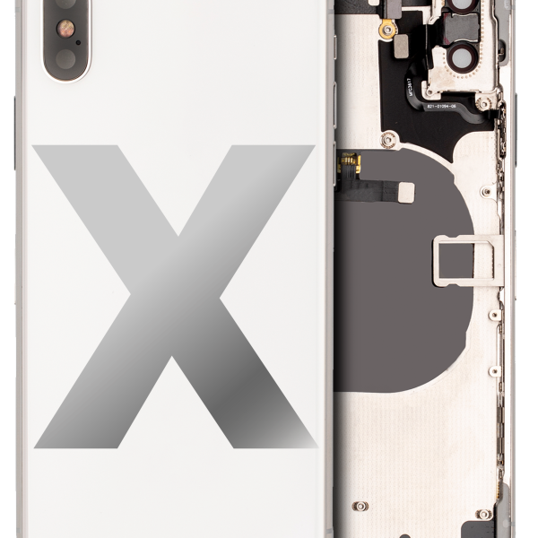 Iphone X ile Uyumlu Arka Muhafaza Küçük Bileşenlerle Önceden Takılmış ile Uyumlu Kullanılmış  Çekme: Sınıf A Gümüş