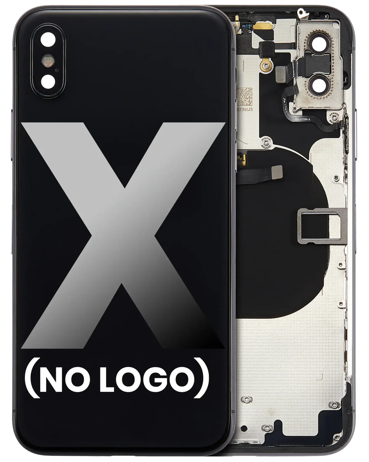 Iphone X ile Uyumlu Küçük Bileşenler Önceden Takılmış Arka Muhafaza Logo Yok Plus Uzay Grisi ile Uyumlu