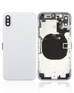 Iphone X ile Uyumlu Küçük Bileşenler Önceden Takılmış Arka Muhafaza ile Uyumlu Logo Yok Plus Gümüş - Görsel 2