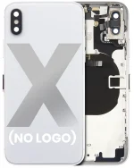 Iphone X ile Uyumlu Küçük Bileşenler Önceden Takılmış Arka Muhafaza ile Uyumlu Logo Yok Plus Gümüş