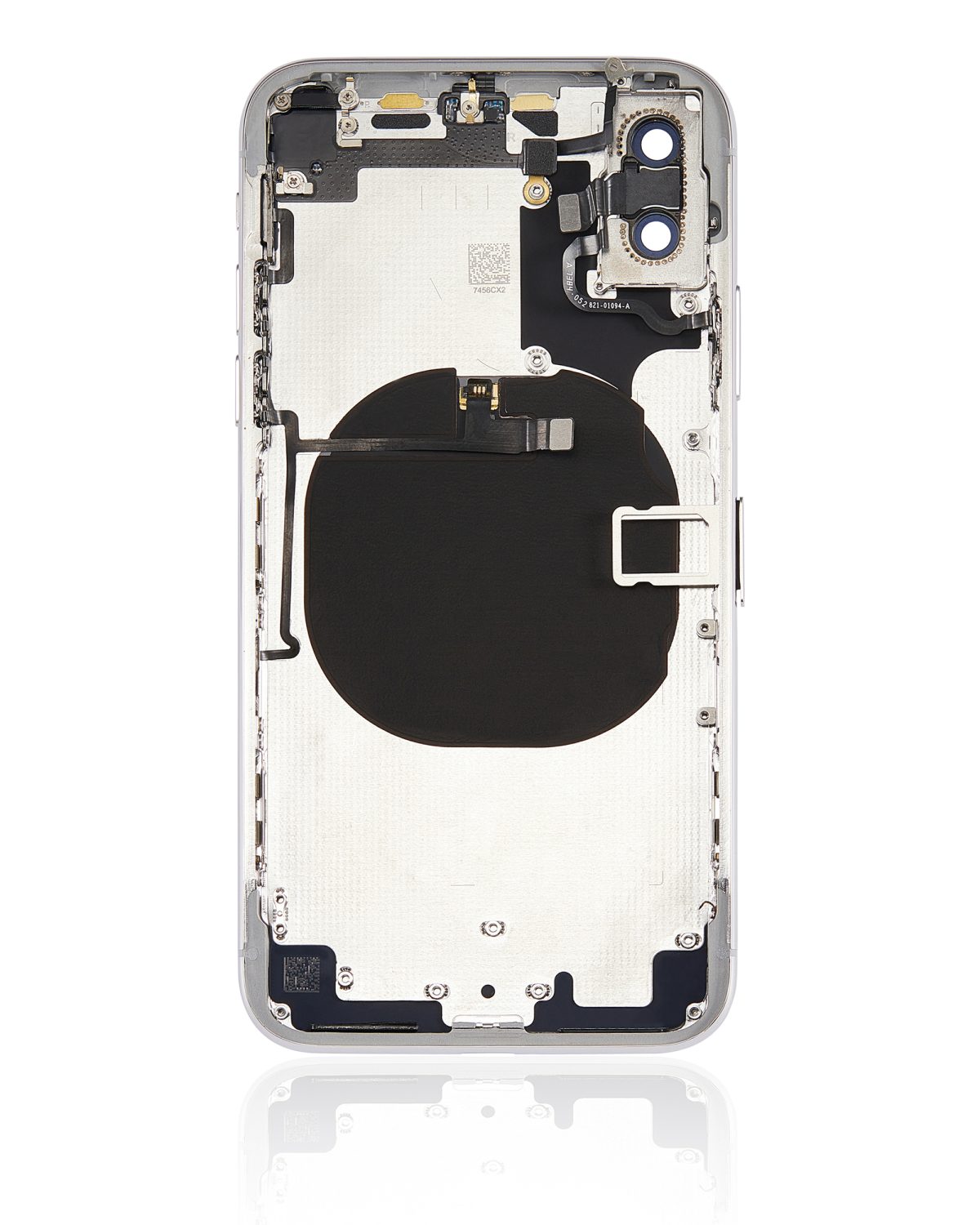 Iphone X ile Uyumlu Küçük Bileşenler Önceden Takılmış Arka Muhafaza ile Uyumlu Logo Yok Plus Gümüş - Görsel 3