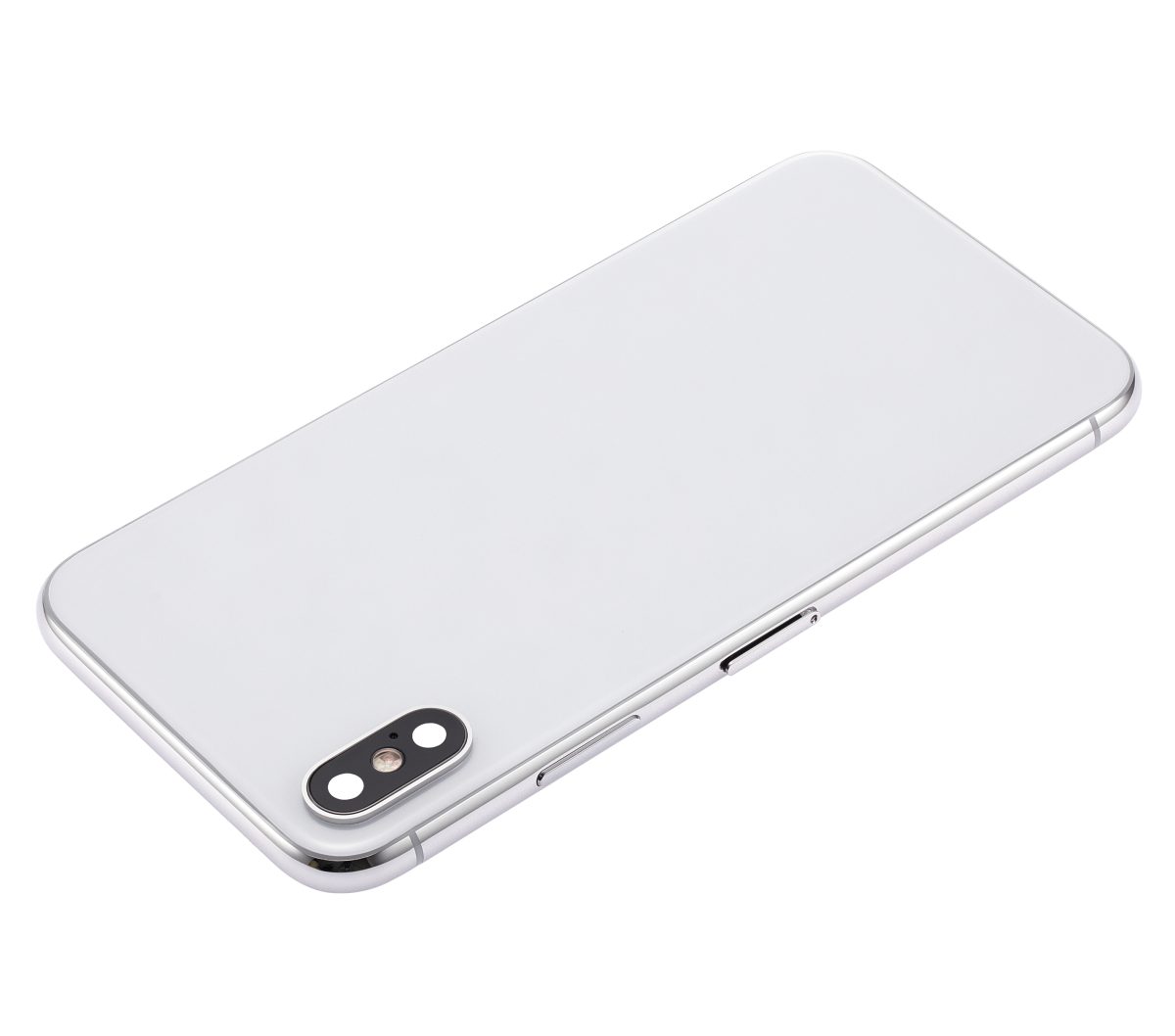 Iphone X ile Uyumlu Küçük Bileşenler Önceden Takılmış Arka Muhafaza ile Uyumlu Logo Yok Plus Gümüş - Görsel 4