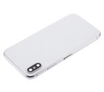 Iphone X ile Uyumlu Küçük Bileşenler Önceden Takılmış Arka Muhafaza ile Uyumlu Logo Yok Plus Gümüş - Görsel 4