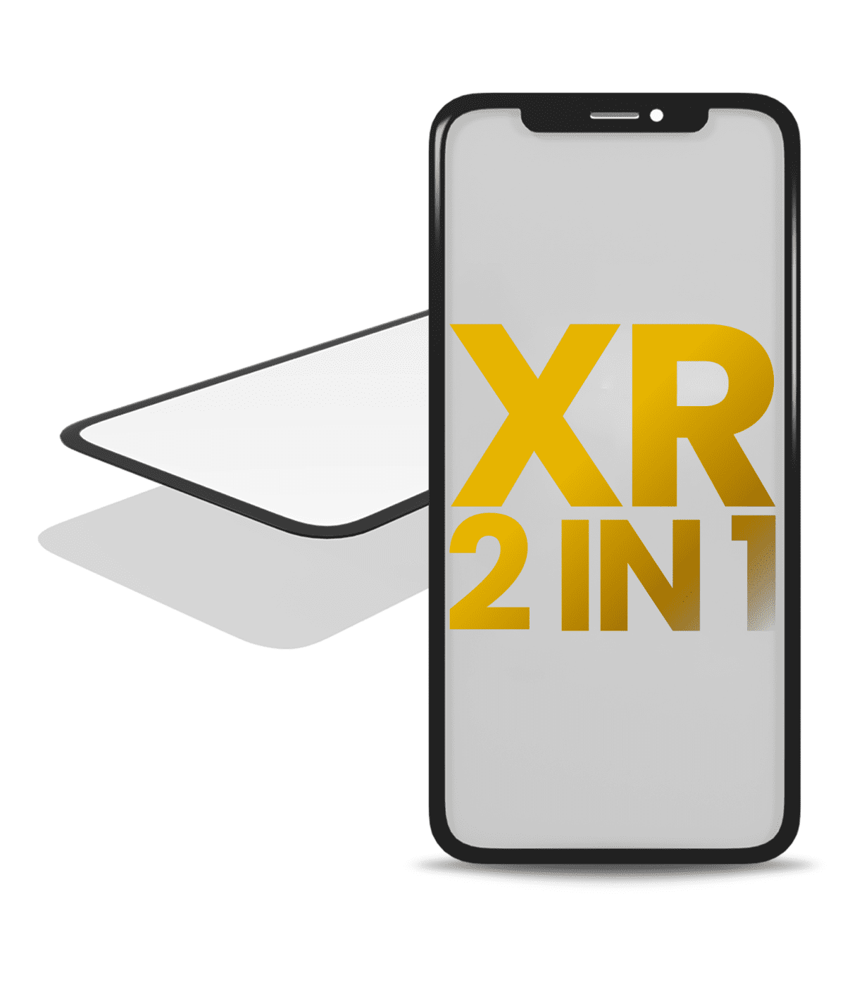 Iphone Xr ile Uyumlu Çerçeveli Cam Önceden Takılmış ile Uyumlu Premium Kalite / 2'si 1 Arada 1 Paket
