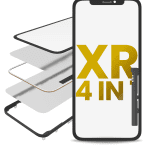 Iphone Xr ile Uyumlu Digitizer Flex'li Cam OCA Yok ve Çerçeve Önceden Takılmış ile Uyumlu Premium Kalite / 4'ü 1 Arada 2 Paket