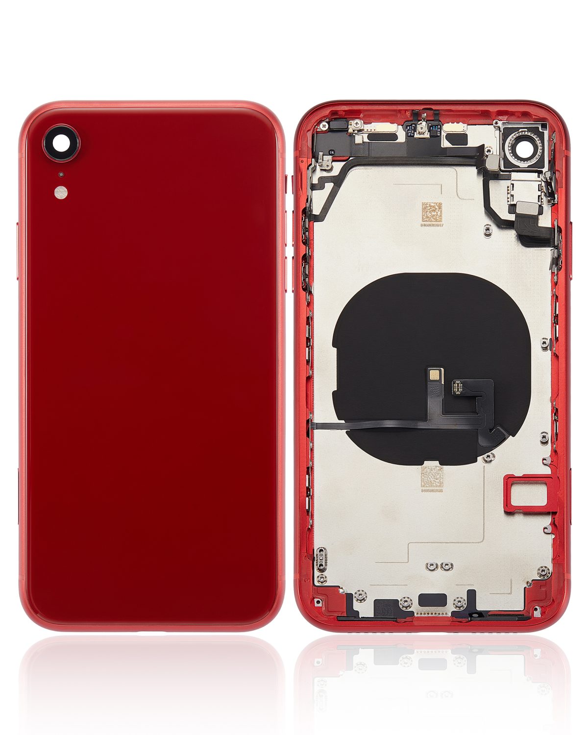 Iphone Xr ile Uyumlu Küçük Bileşenler Önceden Takılmış Arka Muhafaza Logo Yok Plus Kırmızı ile Uyumlu - Görsel 2