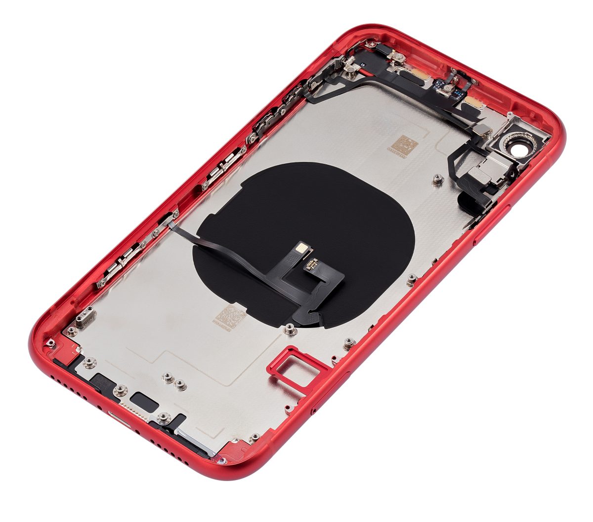 Iphone Xr ile Uyumlu Küçük Bileşenler Önceden Takılmış Arka Muhafaza Logo Yok Plus Kırmızı ile Uyumlu - Görsel 5