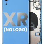 Iphone Xr ile Uyumlu Küçük Bileşenler Önceden Takılmış Arka Muhafaza Logo Yok Plus Mavi ile Uyumlu