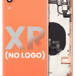 Iphone Xr ile Uyumlu Küçük Bileşenler Önceden Takılmış Arka Muhafaza Logo Yok Plus Mercan ile Uyumlu