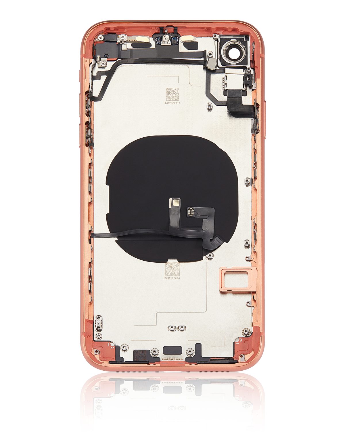 Iphone Xr ile Uyumlu Küçük Bileşenler Önceden Takılmış Arka Muhafaza Logo Yok Plus Mercan ile Uyumlu - Görsel 3