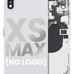 Iphone Xs Max ile Uyumlu Küçük Bileşenler Önceden Takılmış Arka Muhafaza ile Uyumlu Logo Yok Plus Gümüş