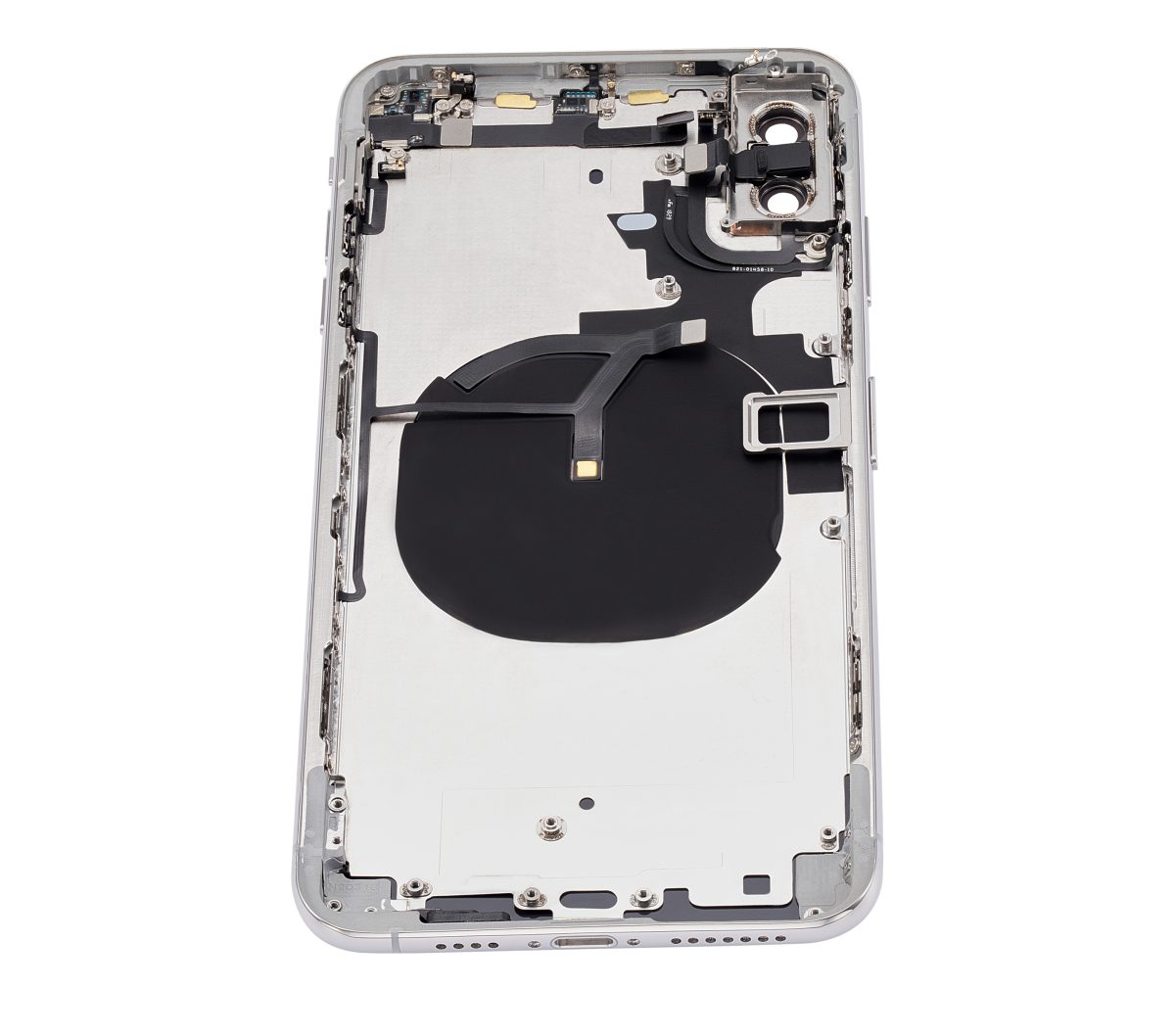 Iphone Xs Max ile Uyumlu Küçük Bileşenler Önceden Takılmış Arka Muhafaza ile Uyumlu Logo Yok Plus Gümüş - Görsel 5