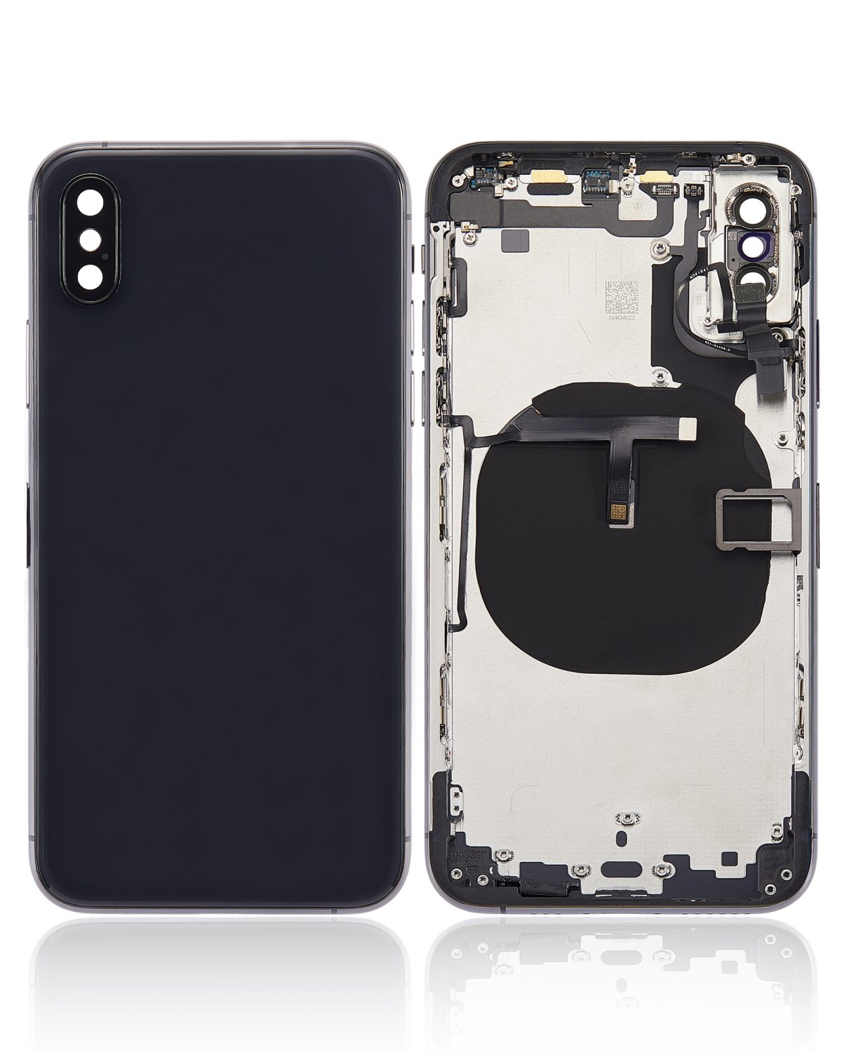 Iphone Xs ile Uyumlu Küçük Bileşenler Önceden Takılmış Arka Muhafaza Logo Yok Plus Uzay Grisi ile Uyumlu - Görsel 2