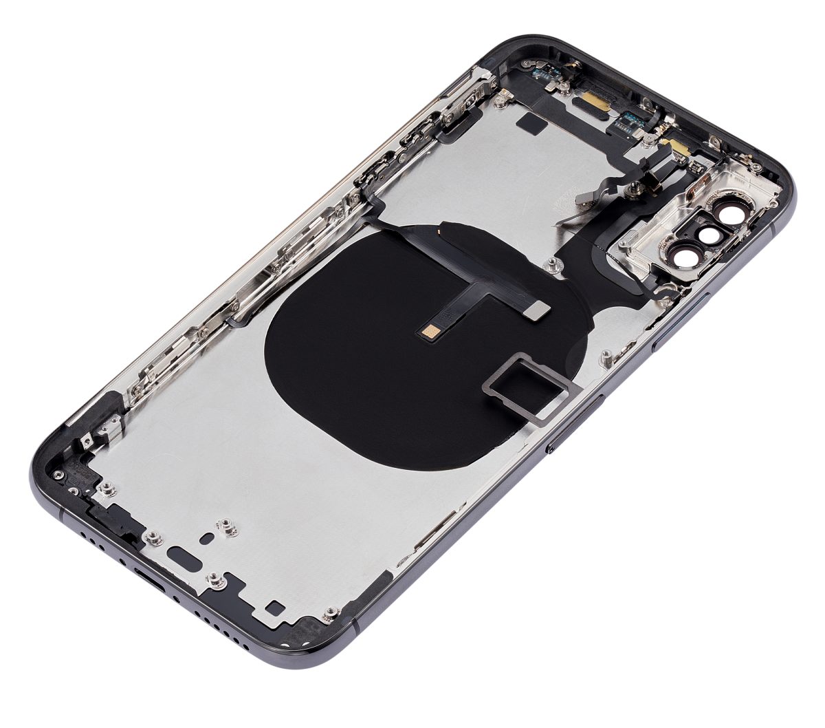 Iphone Xs ile Uyumlu Küçük Bileşenler Önceden Takılmış Arka Muhafaza Logo Yok Plus Uzay Grisi ile Uyumlu - Görsel 5