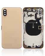 Iphone Xs ile Uyumlu Küçük Bileşenler Önceden Takılmış Arka Muhafaza ile Uyumlu Logo Yok Plus Gold - Görsel 2
