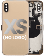 Iphone Xs ile Uyumlu Küçük Bileşenler Önceden Takılmış Arka Muhafaza ile Uyumlu Logo Yok Plus Gold