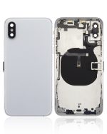 Iphone Xs ile Uyumlu Küçük Bileşenler Önceden Takılmış Arka Muhafaza ile Uyumlu Logo Yok Plus Gümüş - Görsel 2