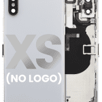 Iphone Xs ile Uyumlu Küçük Bileşenler Önceden Takılmış Arka Muhafaza ile Uyumlu Logo Yok Plus Gümüş