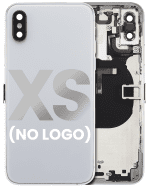 Iphone Xs ile Uyumlu Küçük Bileşenler Önceden Takılmış Arka Muhafaza ile Uyumlu Logo Yok Plus Gümüş