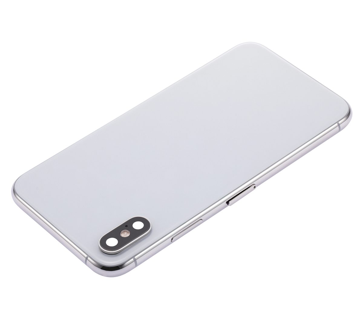 Iphone Xs ile Uyumlu Küçük Bileşenler Önceden Takılmış Arka Muhafaza ile Uyumlu Logo Yok Plus Gümüş - Görsel 4