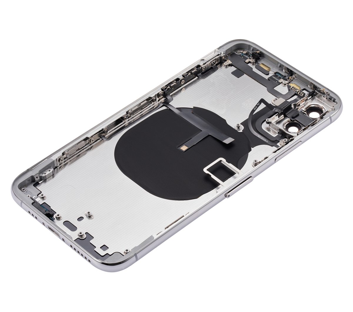 Iphone Xs ile Uyumlu Küçük Bileşenler Önceden Takılmış Arka Muhafaza ile Uyumlu Logo Yok Plus Gümüş - Görsel 5