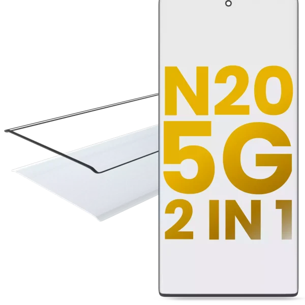 OCA Önceden Kurulu 2'si 1 Arada Ön Cam Samsung Galaxy Note 20 5G İle Uyumlu