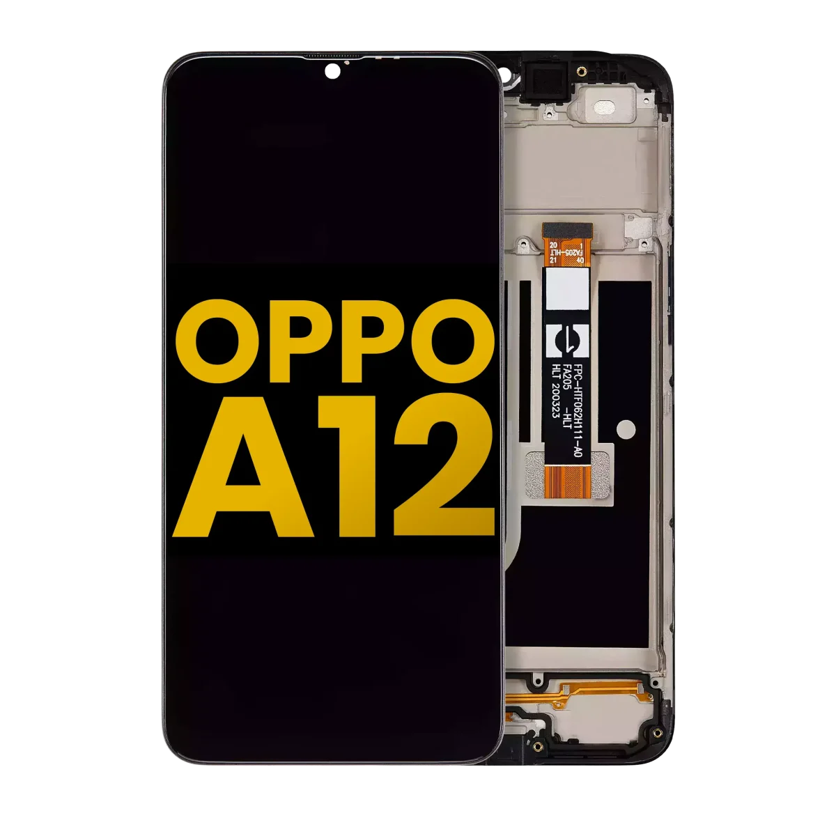 Oppo A12 İle Uyumlu Ekran Dokunmatik Çerçeveli Ekran %100 Orijinal