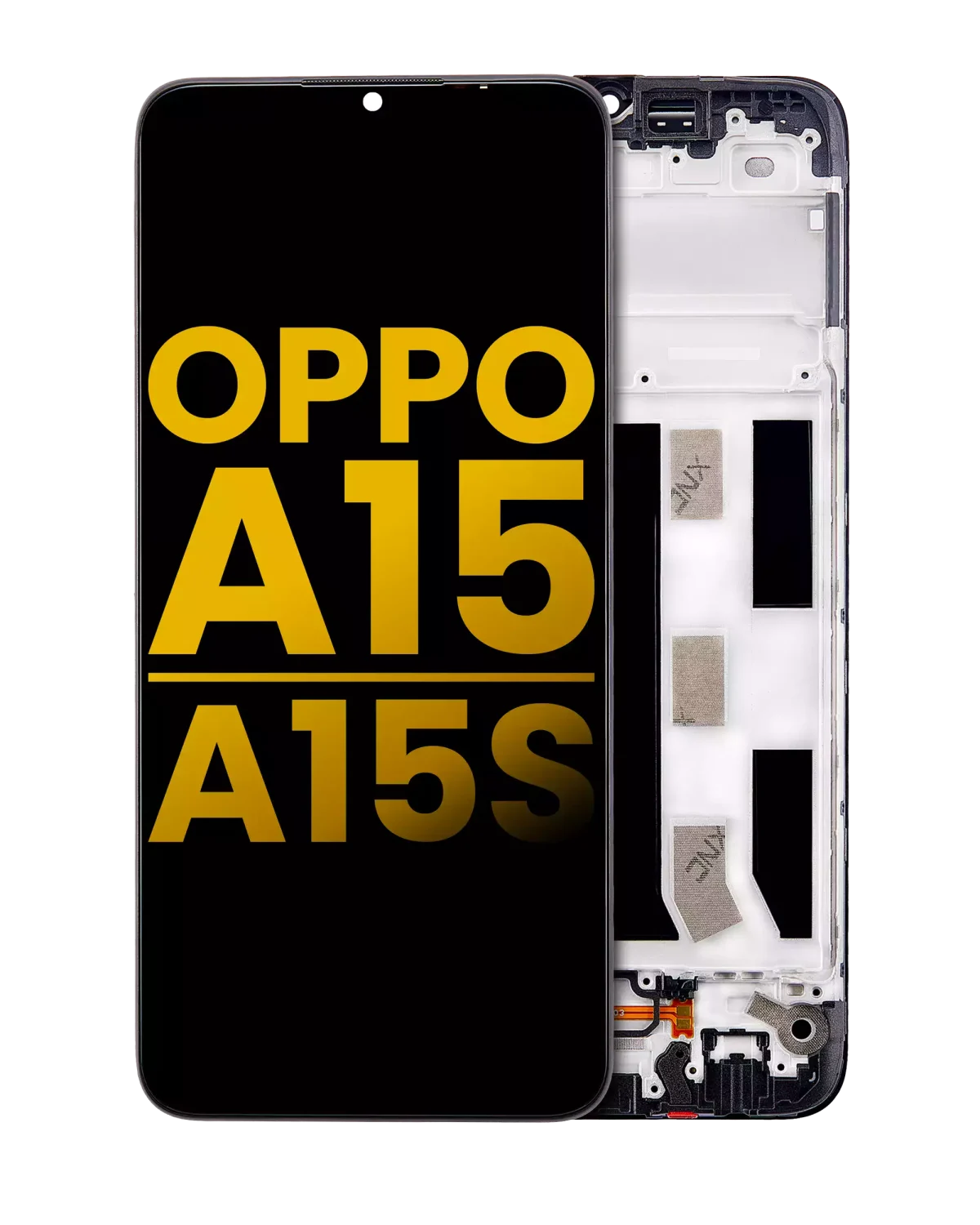 Oppo A15 İle Uyumlu Ekran Dokunmatik Çerçeveli Ekran %100 Orijinal
