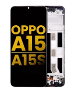 Oppo A15 İle Uyumlu Ekran Dokunmatik Çerçeveli Ekran %100 Orijinal