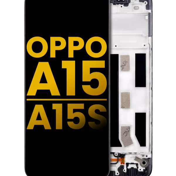Oppo A15 İle Uyumlu Ekran Dokunmatik Çerçeveli Ekran %100 Orijinal