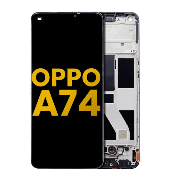 Oppo A74 4G İle Uyumlu Ekran Dokunmatik Çerçeveli Ekran %100 Orijinal