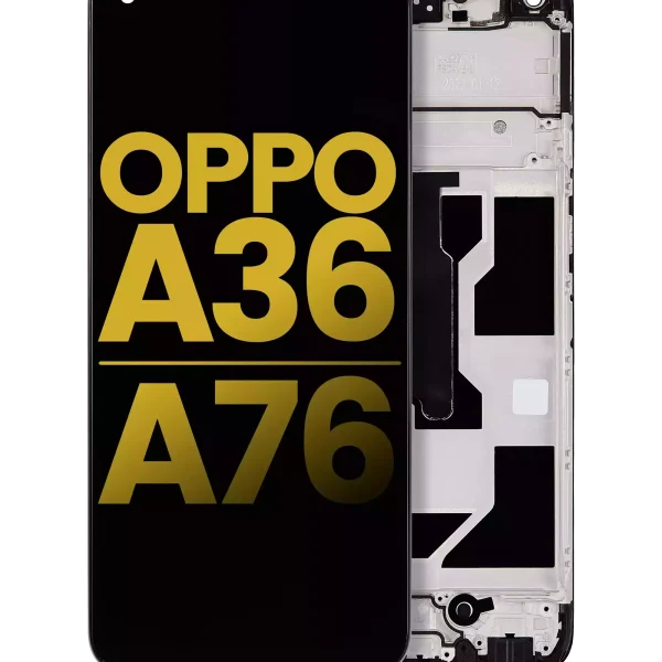 Oppo A76 İle Uyumlu Ekran Dokunmatik Çerçeveli Ekran %100 Orijinal