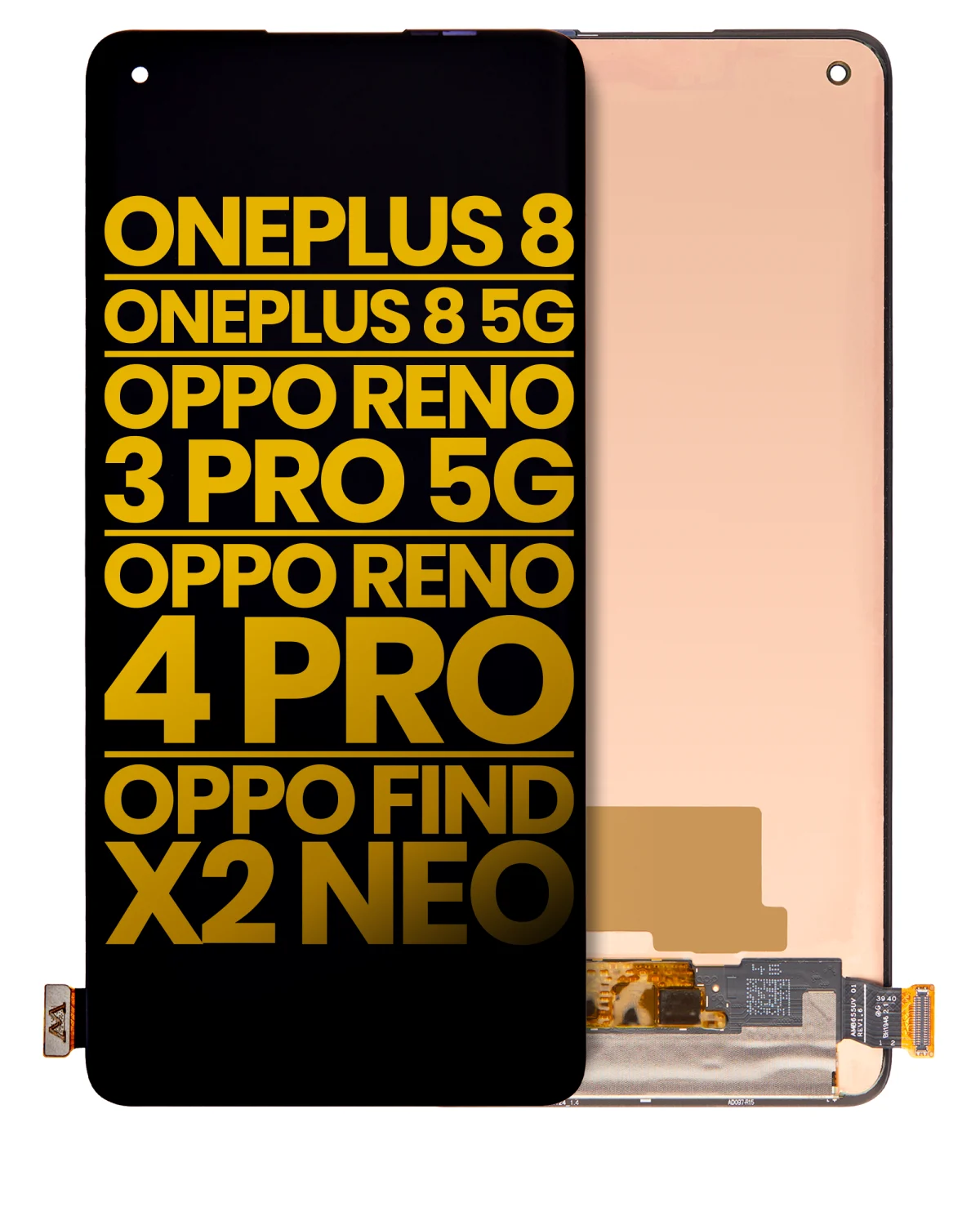 Oppo Reno4 PRO İle Uyumlu Ekran Dokunmatik Çerçevesiz Ekran %100 Orijinal