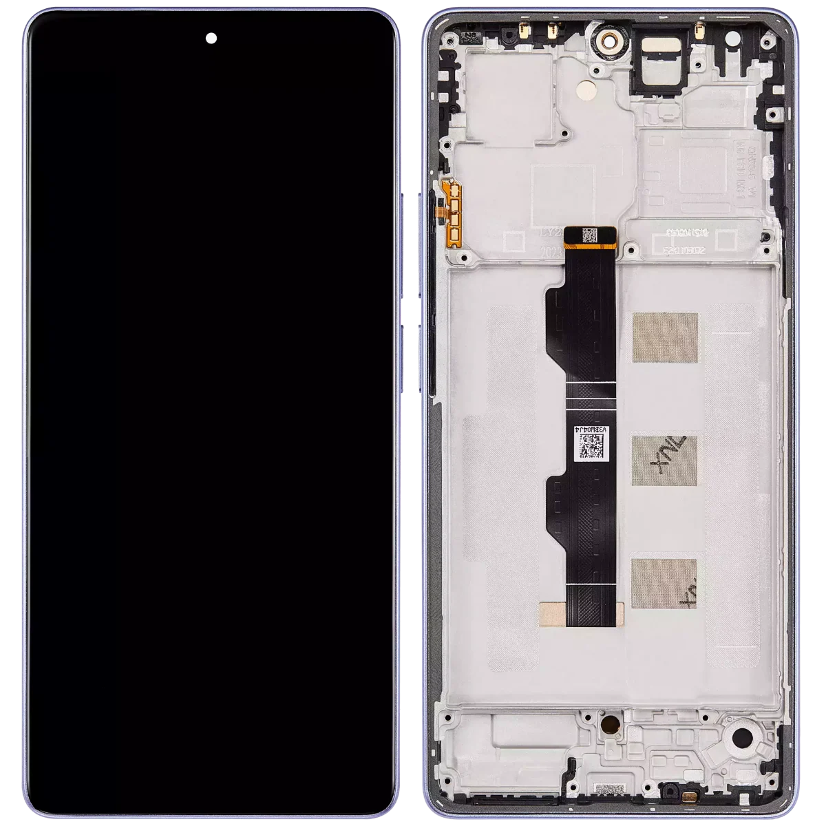 Poco M6 Pro İle Uyumlu Çerçeveli   (Mor) (Amoled Ekran)