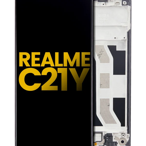 Realme C21Y İle Uyumlu Ekran Dokunmatik Çerçeveli %100 Orijinal Servis (Tüm Renkler İle Uyumlu)