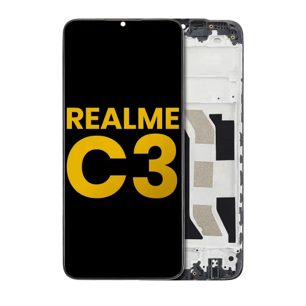 Realme C3 İle Uyumlu Ekran Dokunmatik Çerçeveli %100 Orijinal Servis (Tüm Renkler İle Uyumlu)