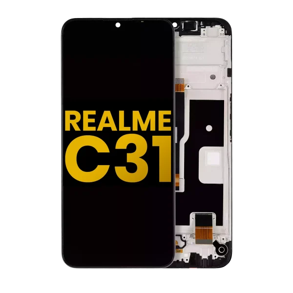 Realme C31 İle Uyumlu Ekran Dokunmatik Çerçeveli %100 Orijinal Servis (Tüm Renkler İle Uyumlu)