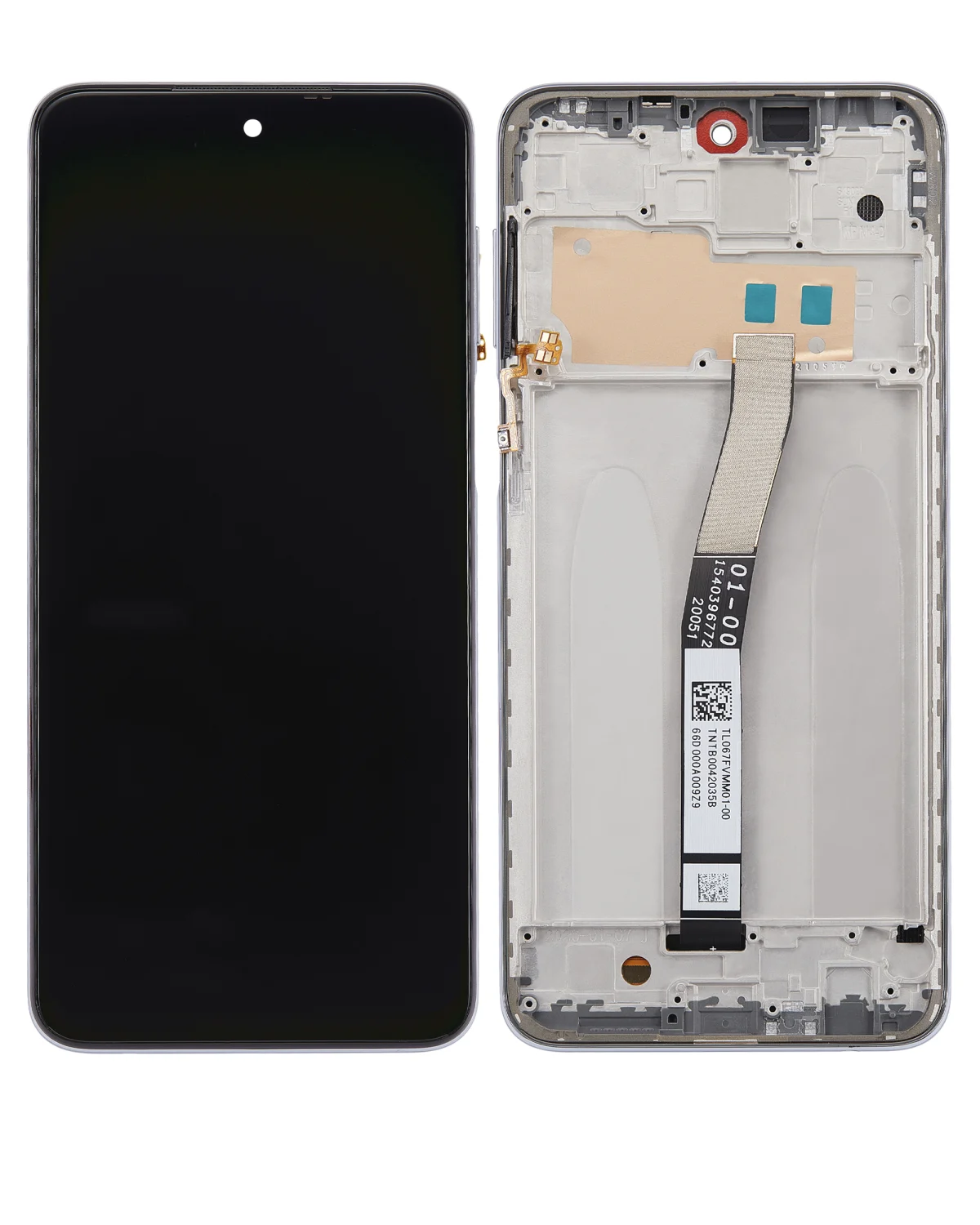 Redmi Note 9 Pro İle Uyumlu Ekran Dokunmatik Çerçeveli Orijinal (Buzul Beyazı)