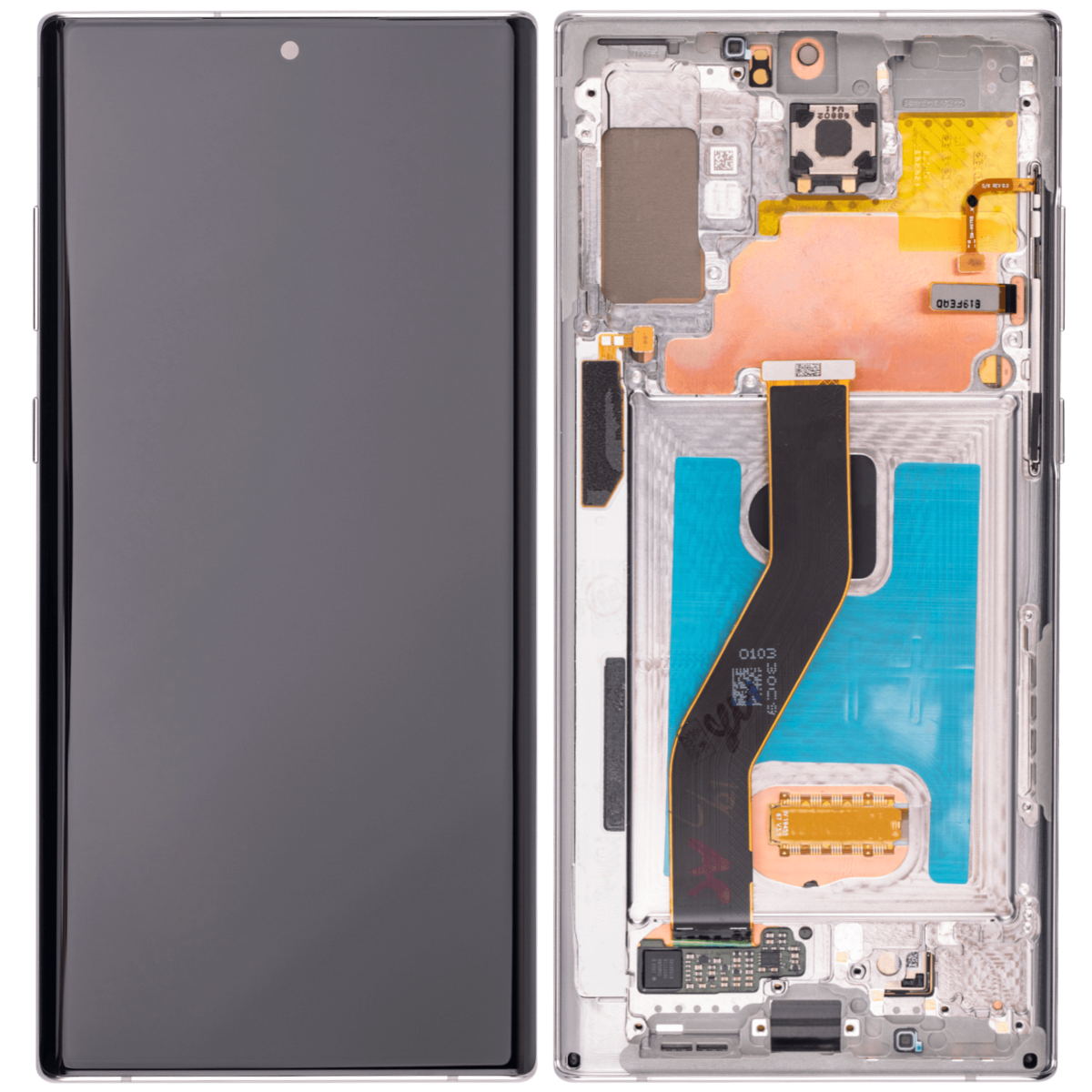 SSamsung Galaxy Note 10 Plus 5G İçin Çerçeveli ekran oled Ekranı (Aftermarket Plus) (Aura Glow / Silver) - Görsel 2