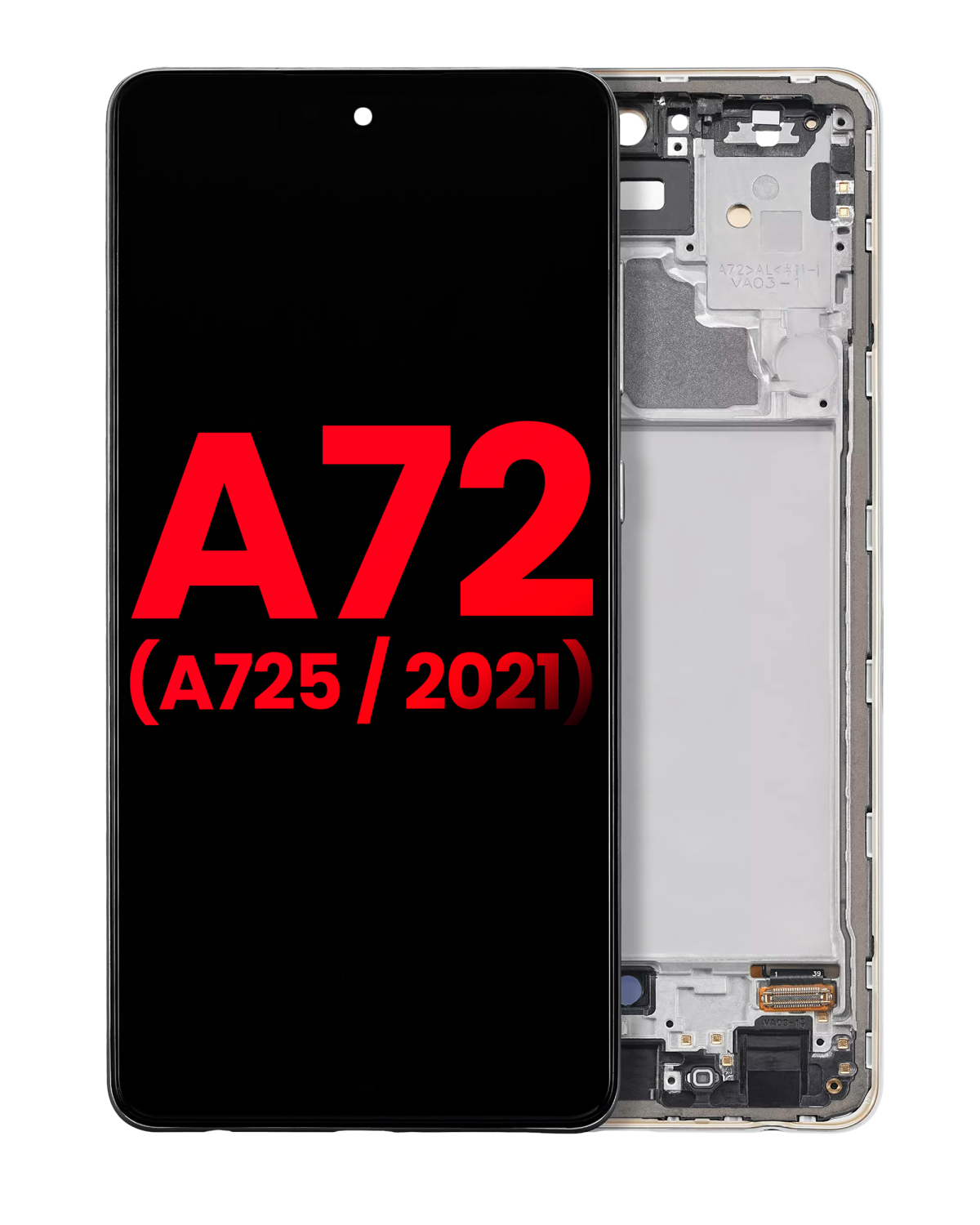 SamsuSamsung A72 İle Uyumlu Çerçeveli ekran Orijinal Ekranı  (A725 / 2021) (6.67") (Aftermarket Plus (Harika Beyaz)
