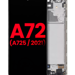 SamsuSamsung A72 İle Uyumlu Çerçeveli ekran Orijinal Ekranı  (A725 / 2021) (6.67") (Aftermarket Plus (Harika Beyaz)