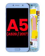 Samsung A5 (A520 / 2017) İle Uyumlu Çerçeveli ekran Orijinal Ekranı (Aftermarket Plus) (Blue Mist)