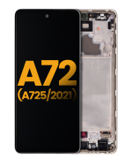 Samsung A72 (A725 / 2021) Orijinal (Harika Beyaz) İçin Çerçeveli ekran Orijinal Ekranı