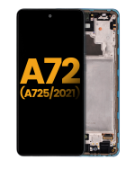 Samsung A72 (A725 / 2021) Orijinal (Harika Mavi) İçin Çerçeveli ekran Orijinal Ekranı