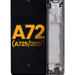 Samsung A72 (A725 / 2021) Orijinal (Harika Siyah) İçin Çerçeveli ekran Orijinal Ekranı