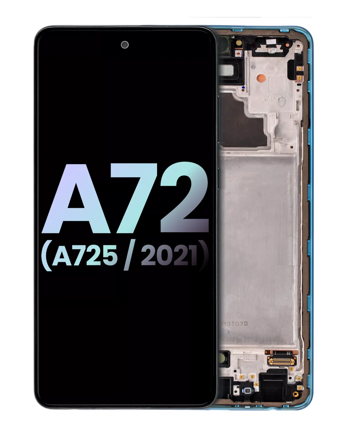 Samsung A72 (A725 / 2021) (Servis Paketi) (Harika Mavi) İçin Çerçeveli ekran Orijinal Ekranı