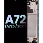 Samsung A72 (A725 / 2021) (Servis Paketi) (Harika Mavi) İçin Çerçeveli ekran Orijinal Ekranı